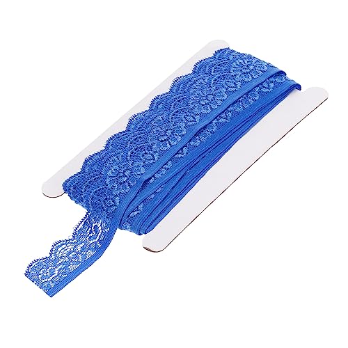 MECCANIXITY Lace Trim Vintage Crochet 0.98" x 10yards Dark Blue Stretch Lace Ribbon for DIY Scrapbooking Clothes Fabric Wedding Decoration Gift Wrap - color: Dark Blue, size: 1" x 10 Yards