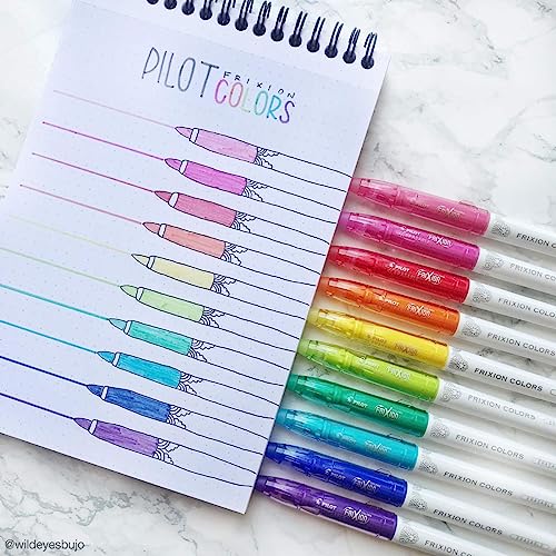 PILOT FriXion Colors Erasable Marker Pens, Assorted Color Inks, 12-Pack - size: 12 Count (Pack of 1)