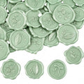 60 Pcs Wax Seal Stickers, Sage Green, 4 Flower Styles - color: Sage Green
