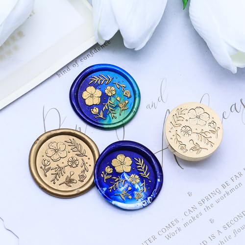 SWANGSA Floral Wax Seal Stamp Kit with Sealing Wax Beads for Envelope | Great for Embellishment of Wedding Invitations, Wine Packages, Gift Wrappings, Christmas, Snail Mails - style: Floral