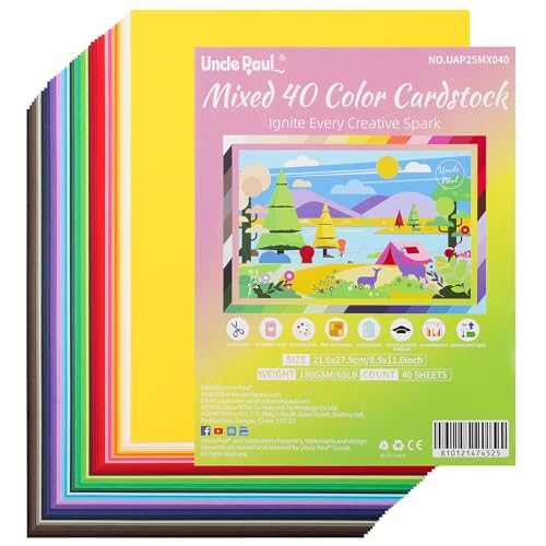 40 Sheets 8.5" X 11" Colored Cardstock - Mixed 40 Assorted Colors - color: Mixed 40 Colors, size: Letter Size [40 Sheets]
