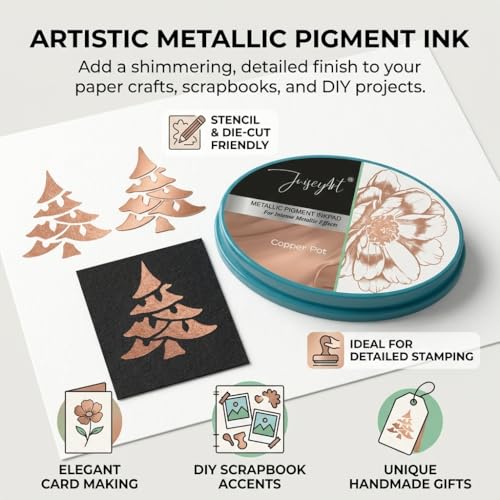 Metallic Pigment Ink Pad, Silver Shiny Ink for Rubber Stamping,Card Making,Scrapbooking & DIY Craft Projects,Silver Pigment Stamp Ink Pads - color: Silver