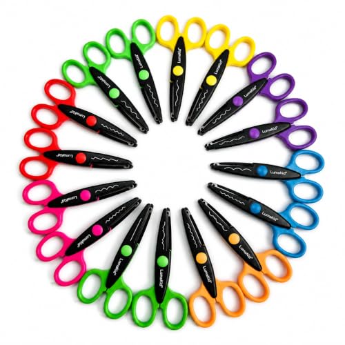 Decorative Craft Scissors Set, 16 PCS 5.5Inch Pattern Edge Scissors - size: 16 Pack