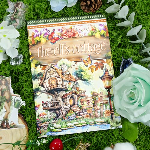 Snycler Sticker Book - 20 Sheets Vintage PET Stickers for Scrapbooking, Junk Journaling, Ephemera, and Decorative Crafts-The Elfs Cottage - color: The Elfs Cottage