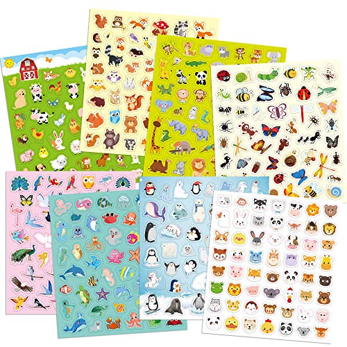 Fancy Land Animal Stickers for Kids 8 Themes Cute Animal Sticker 800Pcs