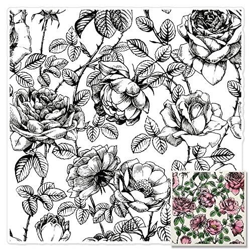 Rose Flowers Clear Stamps for Card Making Decoration DIY Scrapbooking, Flower Background Silicone Transparent Seal Stamps for Embossing Album Decor Craft - color: Flowers