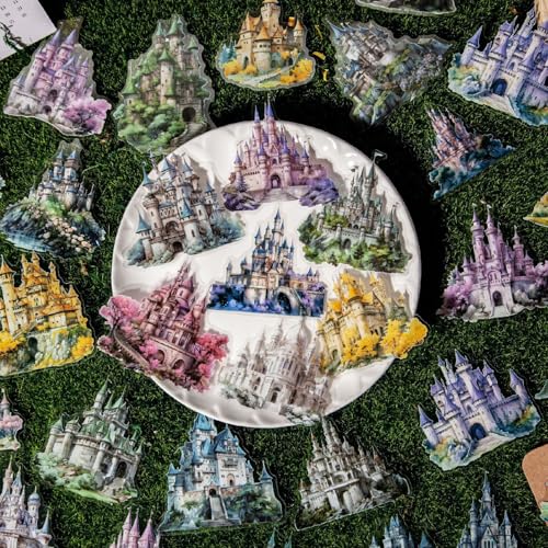 80 Pieces Aesthetic Gothic Magic Castle PET Sticker Set - color: Magic Castle