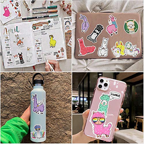 Llama Stickers 50Pcs for Water Bottles Scrapbook, Classroom Rewards - style: Llama Stickers
