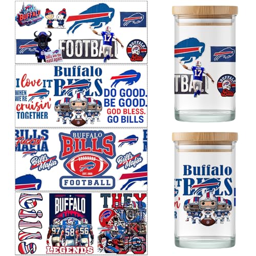 4 Sheet UV DTF Cup Wraps for 16 Oz Glass Cups American Football (06) - style: BL1