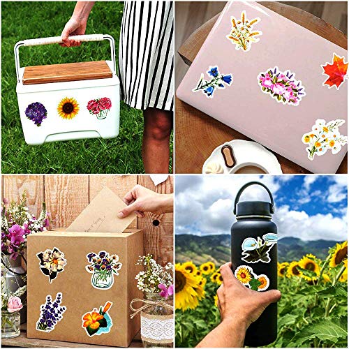Flower Stickers 50Pcs for Water Bottles Scrapbook, Gifts for Girls - style: Flower Stickers