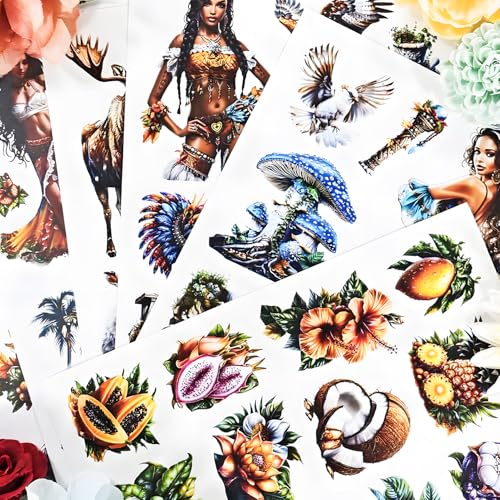 Snycler Sticker Book - 20 Sheets Vintage PET Stickers for Scrapbooking, Junk Journaling, Ephemera, and Decorative Crafts-The Wildness - color: The Wildness