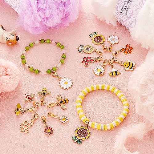 BEEFLYING 16Pcs Stitch Markers for Knitting Crochet Alloy Enamel Removable Crochet Stitch Marker Charms with Lobster Claw Clasps for Knitting Weaving Sewing Quilting Handmade Jewelry (Bee) - color: Bee