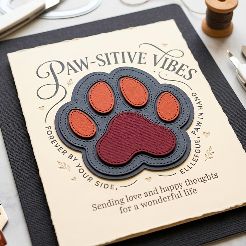 Metal Cutting Die for Scrapbooking, Tools Card Making Supplies Durable Cut Stencils for DIY Scrapbook Photo Album Decorative Paper Card (Dog's Paw 3.4 x 3.4 in) - color: Dog's Paw 3.4 x 3.4 in