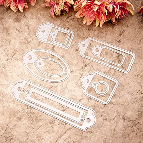 10pcs Tags Label Cutting Dies,Ten Tags Banner Die Cuts Metal Embossing Stencils Template Mould for Card Scrapbooking and DIY Craft Album Paper Card Decor - color: 10pcs Tags Die Cuts