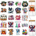 UV DTF Cup Wraps for 16 oz, 20 Sheets Halloween Uvdtf Cup Wraps for Tumblers, Glass Cups, Rub on Transfers for Crafts, UV DTF Stickers, Cold Transfer Stickers, Vinyl Decals for Mugs Coffee - style: Halloween-01