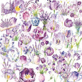 56Pcs Natural Flower PET Stickers Set | Transparent floral decals with lavender and tulip designs for scrapbooking, journals,laptops and personal decor. - style: Purple Tulip Floral