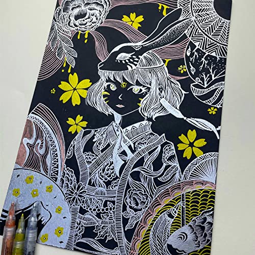 EBOT Premium Metallic Markers Pens - Rose Gold, Silver and Gold Paint Pens for Black Paper, Glass, Rock Painting, Halloween Pumpkin, Card Making, Scrapbook Album, Christmas DIY Art Craft