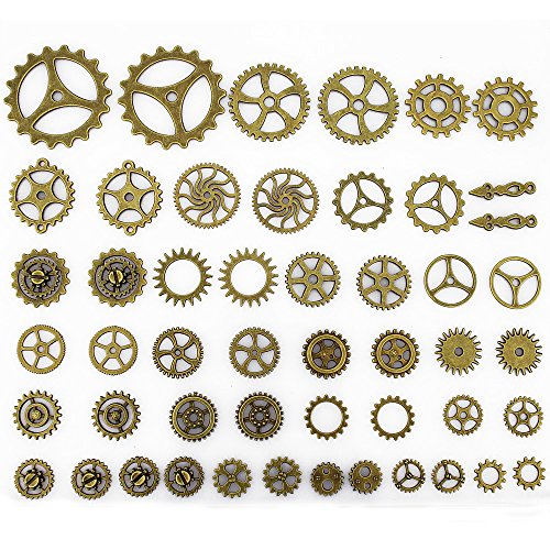 (TM Antiqued Metal Skeleton Steampunk Watch Gear Cog Wheel Sets