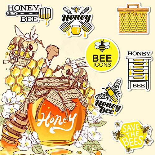 Bee Stickers 50Pcs for Water Bottles Scrapbook, Gift Sticker Pack - style: Bee Stickers