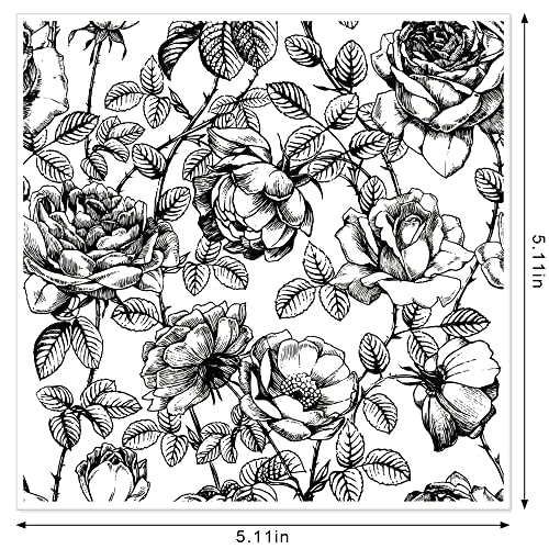 Rose Flowers Clear Stamps for Card Making Decoration DIY Scrapbooking, Flower Background Silicone Transparent Seal Stamps for Embossing Album Decor Craft - color: Flowers