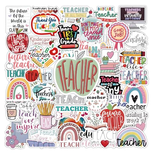 Teacher Stickers 110PCS, Vinyl Waterproof,Teacher Appreciation - color: Teacher Stickers