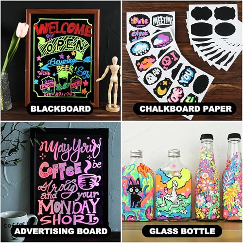 Liquid Chalk Markers, 8 Pack Metallic Colors with 2-3mm Bullet Tip | For Chalkboard, Menu Board,Blackboard,Glass, Car Window & Non-Porous Surfaces | Dust-Free, Easy to Wipe Off, Odorless & Non-Toxic - color: Metallic