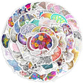 50 Pcs Creative Colorful Brain Aesthetics Stickers for Water Bottle - color: Non-luminescent-087ksxx