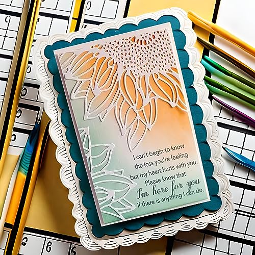 Lapoo 3D Backgrounds Frame Metal Cutting Die for Scrapbooking, New Cutting Dies DIY Album Card Making Decor Paper Craft Metal Die Cuts Party Wedding Decorations (Sunflower 5.5 x 4.3 in) - color: Sunflower 5.5 x 4.3 in