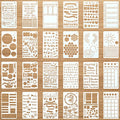 Zonon 24 Pcs Plastic Stencils for Journal Planner, Letters Numbers Shapes