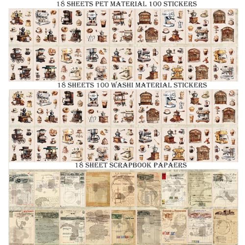 4 Book for Garden Landscape Scrapbooking Stickers Pre-Cut 300 washi Stickers 300 PET Sticker Books for journaling Scrapbook Supplies Transparent Sticker for journaling - color: 4 Mixed Color Books