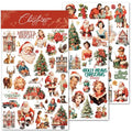 CATaireen Rub on Transfers for Crafts Vintage Scrapbooking Stickers Small Decals Adults Journaling DIY Supplies Use for Fabric Paper Wood Stone Canvas Acrylic Cloth (Christmas Characters) - style: Christmas Characters