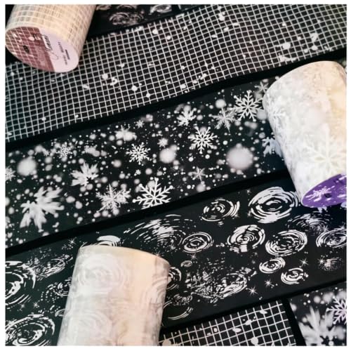 PET Tape Stickers for Scrapbooking,Snow Stickers for Journaling Supplies - color: Amber Flowing Light