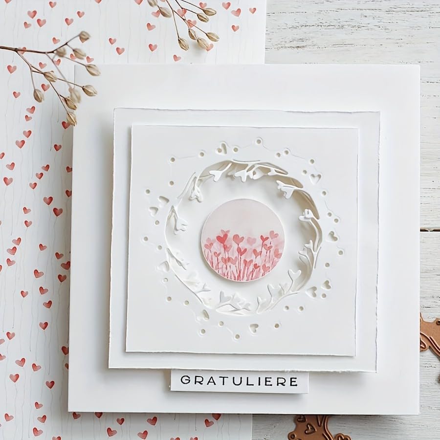 3D Backgrounds Frame Metal Cutting Die for Scrapbooking, Metal Die Cuts Stencils & Crafting Die Cut New Cutting Dies DIY Album Card Making Decor Paper Craft (Round Background Box 3.3 x 3.3 in) - color: Round Background Box 3.3 x 3.3 in