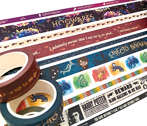 Paper House Productions Harry Potter Foil Accent 10 Piece Washi Tape Pack with 5 15mm Rolls and 5 5mm Rolls - Bold & Bright - color: Bold & Bright