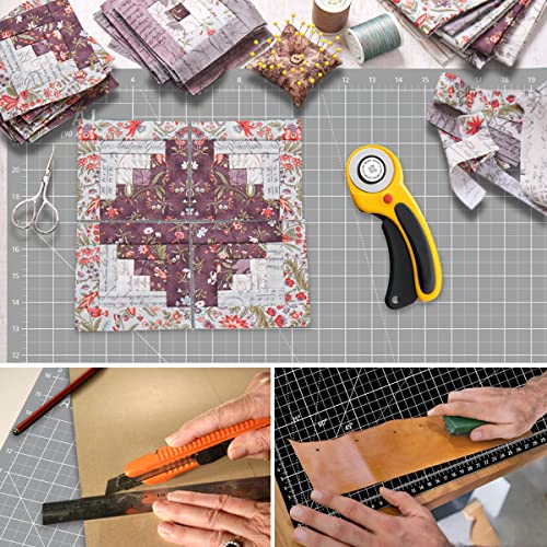 Headley Tools Thickened 24 x 36 Inch Self Healing Sewing Cutting Mat, A1 Rotary Cutting Sewing Mat for Crafts, Double Sided 5-Ply Table Cutting Board for Fabric Quilting Leather Hobby, Grey/Black - color: Grey/Black, size: 36"L x 24"W