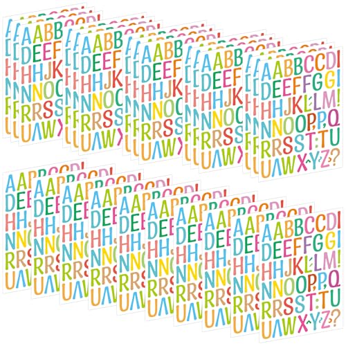25 Sheets Letter Stickers 1350 Pcs Alphabet Stickers (Candy, 1 Inch) - color: Candy, size: 1 Inch