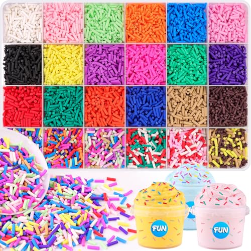 24-Grid Slime Mix Ins Slime Add Ins,Fake Sprinkles Non-edible Slime Charm B - color: 24 Colors Series-C