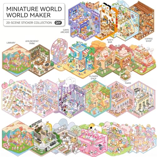 Soft 3D Landscape Sticker Set, Pink Tweezers