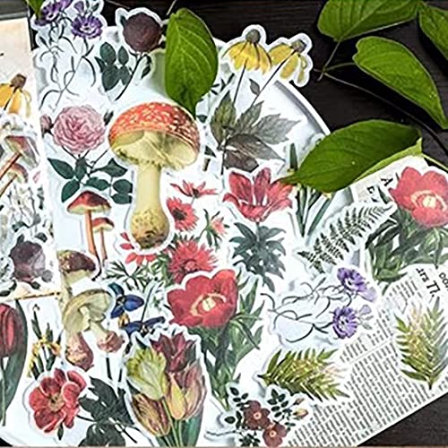 MAXLEAF 120PCS Multi-Colored Vintage Plants Flowers Fairy Washi Stickers for Decoration Planners Scrapbook Laptops (Vintage Flower) - color: Vintage Flower