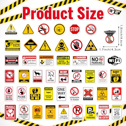 Safety Warning Signs Stickers for Water Bottles 70 Pcs - color: Non-luminescent-384kshr