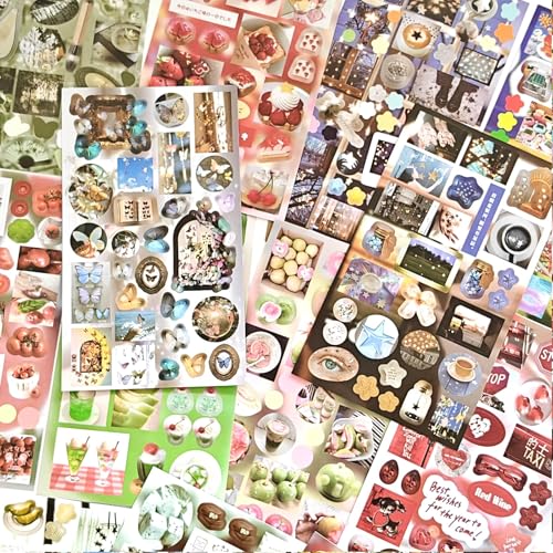 800+ Japanese Dreamcore Sticker Book Set,40 Sheets Vintage Scrapbook Kawaii Stickers Book for Journaling Supplies,Cute Korean Stickers for Junk Journal,Scrapbooking,Diary,DIY Craft(Dream Memories) - color: Dream Memories