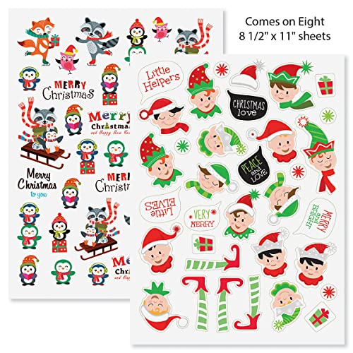 Current Christmas Sticker Variety Pack - 8 Sheets, 324 Assorted Stickers for Kids, Teachers, School, Scrapbooking, Journals, Monthly Planners, Calendars, Holiday Crafts & Greeting Cards - color: Christmas Pack