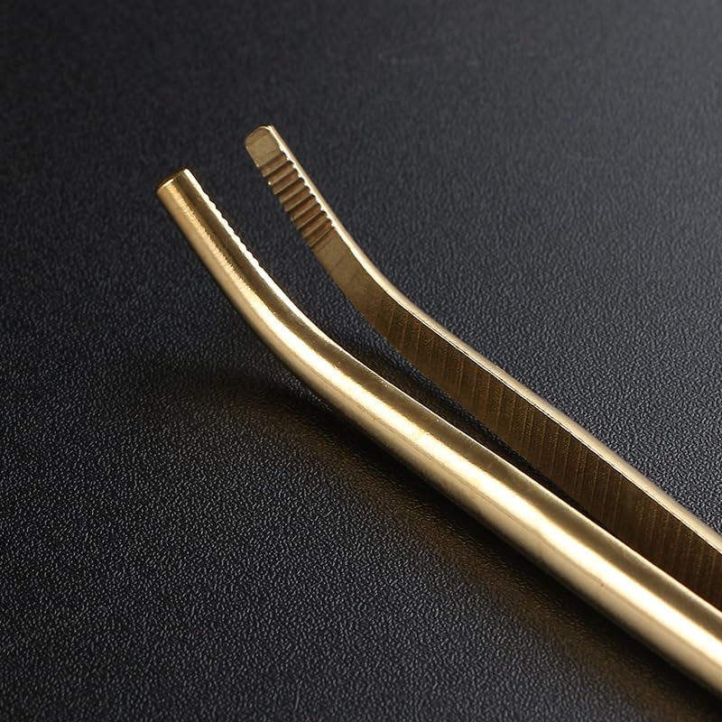 8.5 Inch Curved Tip Copper Tongs - Heavy Duty Precision Tool for Jewelry Making, Soldering, Acid Baths & Pickling