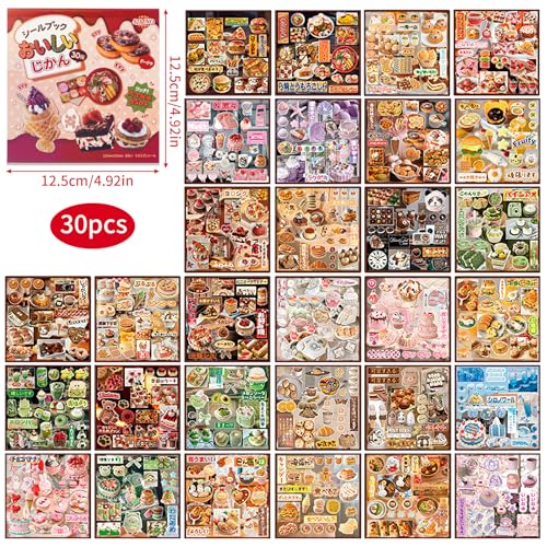 Japanese Retro Girl Sticker Book, 1600+ Showa Vintage Food Daily Life Embroidered Stickers, Cute Aesthetic Decorative Stickers for DIY Scrapbooking Journaling Planner Handbook Crafts