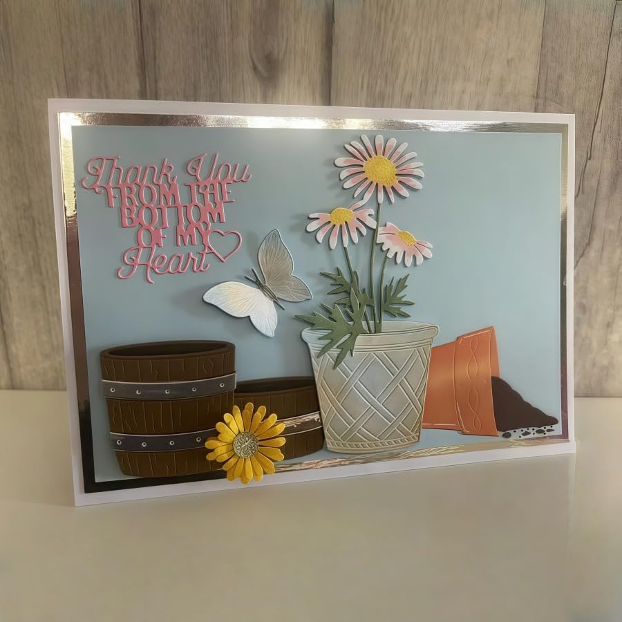 Lapoo Tool Metal Cutting Die for Scrapbooking - Durable, Cut Stencils for DIY Scrapbook Photo Album Decorative Paper Card, Card Making Supplies, Embossing (Pot for Flowers 4.3 x 3.4 in) - color: Pot for Flowers 4.3 x 3.4 in