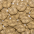 50pcs Antique Gold Wax Seal Stickers, Initial Alphabet G Envelope Seal, Self-Adhesive Letter Pre-made From Real Sealing Wax for Wedding Invitation, Gift Wrapping (G)