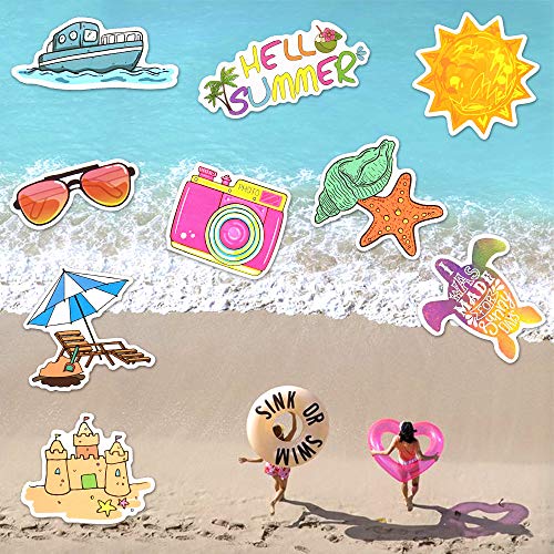 Summer Stickers 50Pcs for Water Bottles Scrapbook, Gifts for Girls - style: Summer Beach Stickers