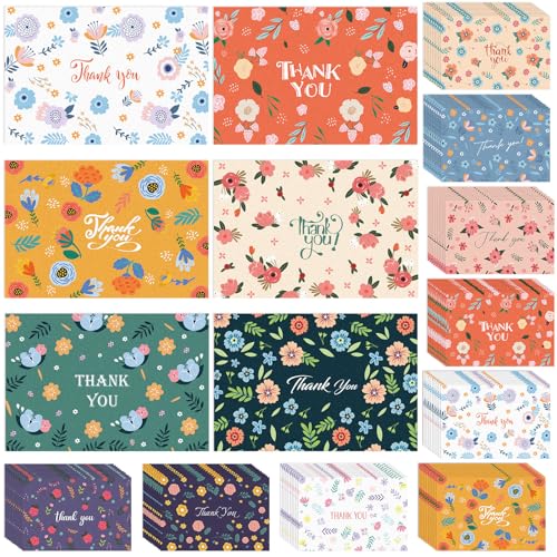 Kosiz 120 Pcs Flower Thank You Cards Bulk 4 x 6 Inch - style: Flower Thank You