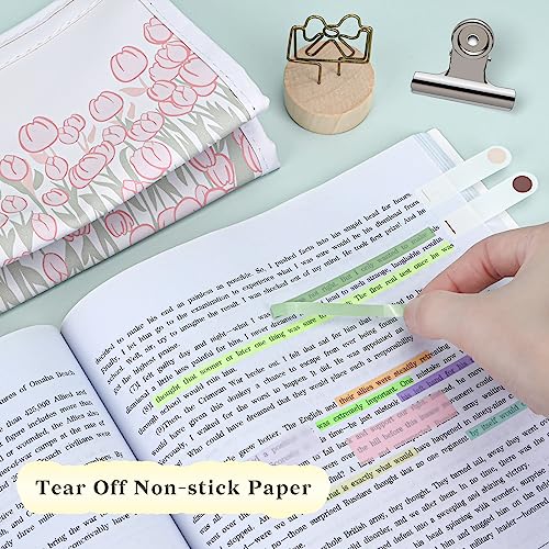 Temiary 1280Pcs Transparent Highlighter Tape Reusable for Bible Annotating - style: Multicolor