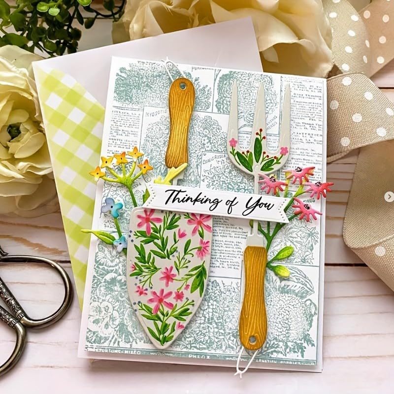 Lapoo Tool Metal Cutting Die for Scrapbooking - Durable, Cut Stencils for DIY Scrapbook Photo Album Decorative Paper Card, Card Making Supplies, Embossing (Shovel Tools 4.9 x 2.7 in) - color: Shovel Tools 4.9 x 2.7 in